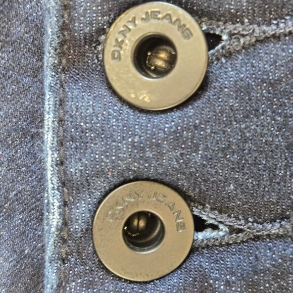 DKNY Size 14 Womens' Denim Blue Jeans Straight Leg Zip Front Pockets Dark Wash - Picture 5 of 12